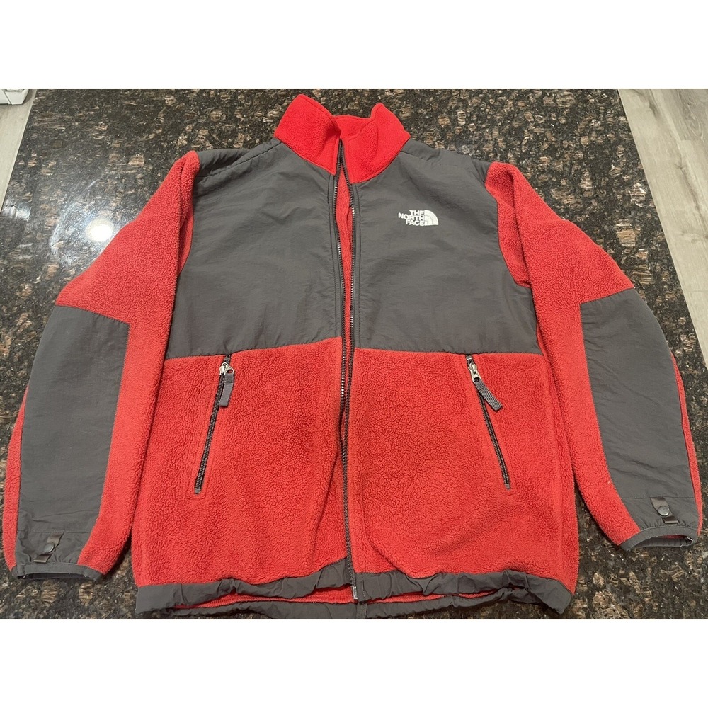 The North Face Red/grey Fleece Denali Style Full zip Jacket Size Youth Large